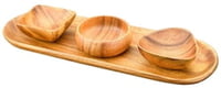 Acacia Wood Nut & Dipping Bowls
