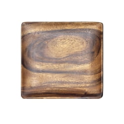 Wood Plates Acacia Wood Charcuterie Square Plate/Tray/Charger, 10" x 10" x 1"