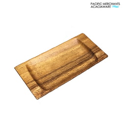 Wood Plates Acacia Wood Rectangle Appetizer Tray, 10" x 5" x 1"