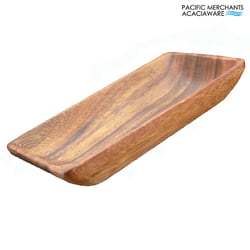 Wood Plates Acacia Wood Rectangle Serving Tray, 8" x 5" x 1.5"