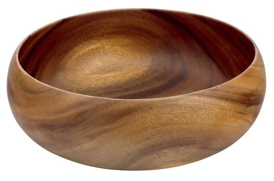 Acacia Wood Round Calabash Bowl, 16" x 6"