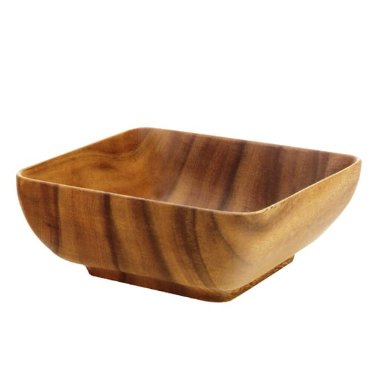 Acacia Wood Square Salad Serving Bowl, 11" x 4.5"