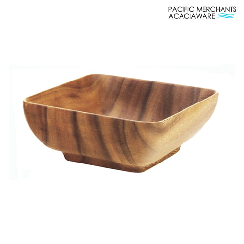 Acacia Wood Square Salad Serving Bowl, 11" x 4.5"