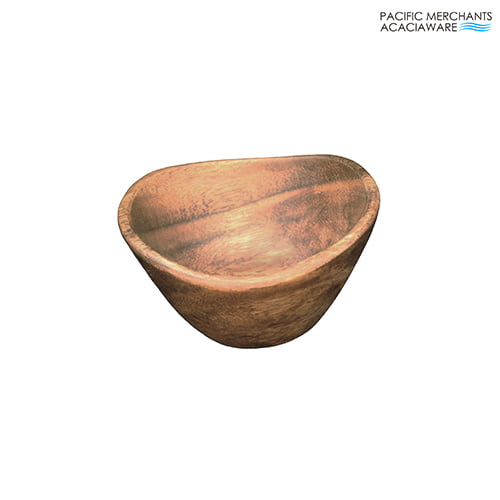 Acacia Wood Round Deep Bowl, 4" x 4" x 2"