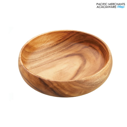 Acacia Wood Round Calabash Salad Bowl, 6" x 2"