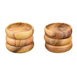 Acacia Wood Round Nut & Dipping Bowl, 4" x 1.5", Set of 6, Free Shipping on this item!