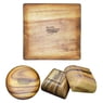 6-pc Acacia Wood Appetizer & Cheese Serving Trays with 2 Salad Bowls and 2 Dipping Bowls