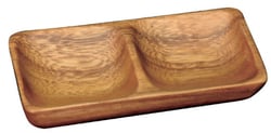 Acacia Wood 2 Compartment Mini-Tray, 4.75" x 2.75" x 7/8"