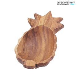 Acacia Wood Pineapple-Shaped Salad Bowl, 10" x 4.5" x 2"