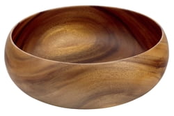 Acacia Wood Round Calabash Bowl, 16" x 6"