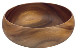 Acacia Wood Round Calabash Bowl, 16" x 6"