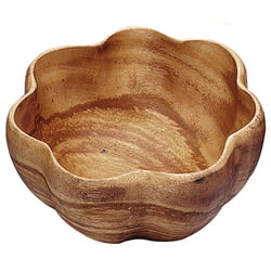 Acacia Wood Round Flared Salad Bowl, 6" x 3"