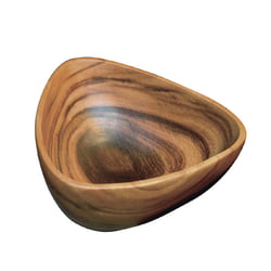 Acacia Wood 3-Sided Salad Bowl, 10" x 4"