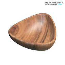 Other Bowl Shapes Acacia Wood 3-Sided Salad Bowl, 12" x 4"