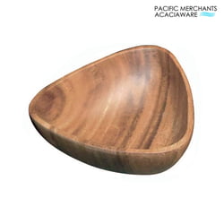 Acacia Wood 3-Sided Salad Bowl, 12" x 4"