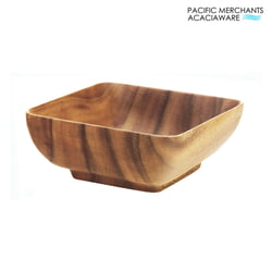 Acacia Wood Square Salad Serving Bowl, 11" x 4.5"