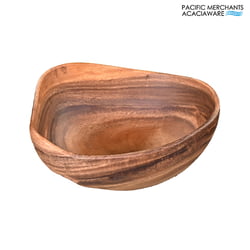 Wooden Salad Bowls Acaciaware Rustic Bowl, 10"L x 8"W x 5"H