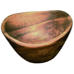 Acacia Wood Round Deep Bowl, 4" x 4" x 2"