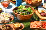 Acacia Wood Deep Salad Bowl, 12" x 6" with Matching Salad Servers