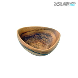 Acacia Wood 3-Sided Nut & Dipping Bowl, 4" x 1.5"