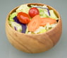 Acacia Wood 7-Piece Round Serving Set with 12" x 4" Salad Bowl, 6" x 3" Salad Bowls and 12" Servers