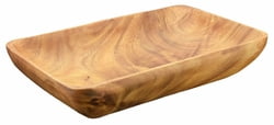 Other Bowl Shapes Acacia Wood Rectangle Serving Bowl, 10" x 6" x 2"