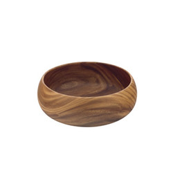 Acacia Wood Round Calabash Bowl, 14" x 5"