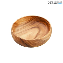 Acacia Calabash Salad Bowls Round Calabash Bowl, 12" x 4", Free Shipping On This Item!