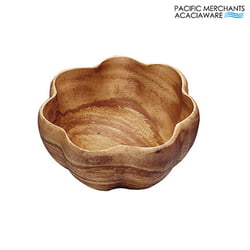 Acacia Wood Round Flared Salad Bowl, 6" x 3"