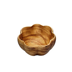 Acacia Wood Round Flared Salad Bowl, 6" x 3"