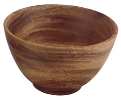 Acacia Wood Round Rice & Soup Bowl with Base, 5" x 2.5"