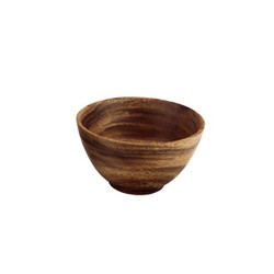 Acacia Wood Round Rice & Soup Bowl with Base, 5" x 2.5"