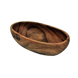 Acacia Wood Oval Serving Bowl, 15" x 8" x 4"