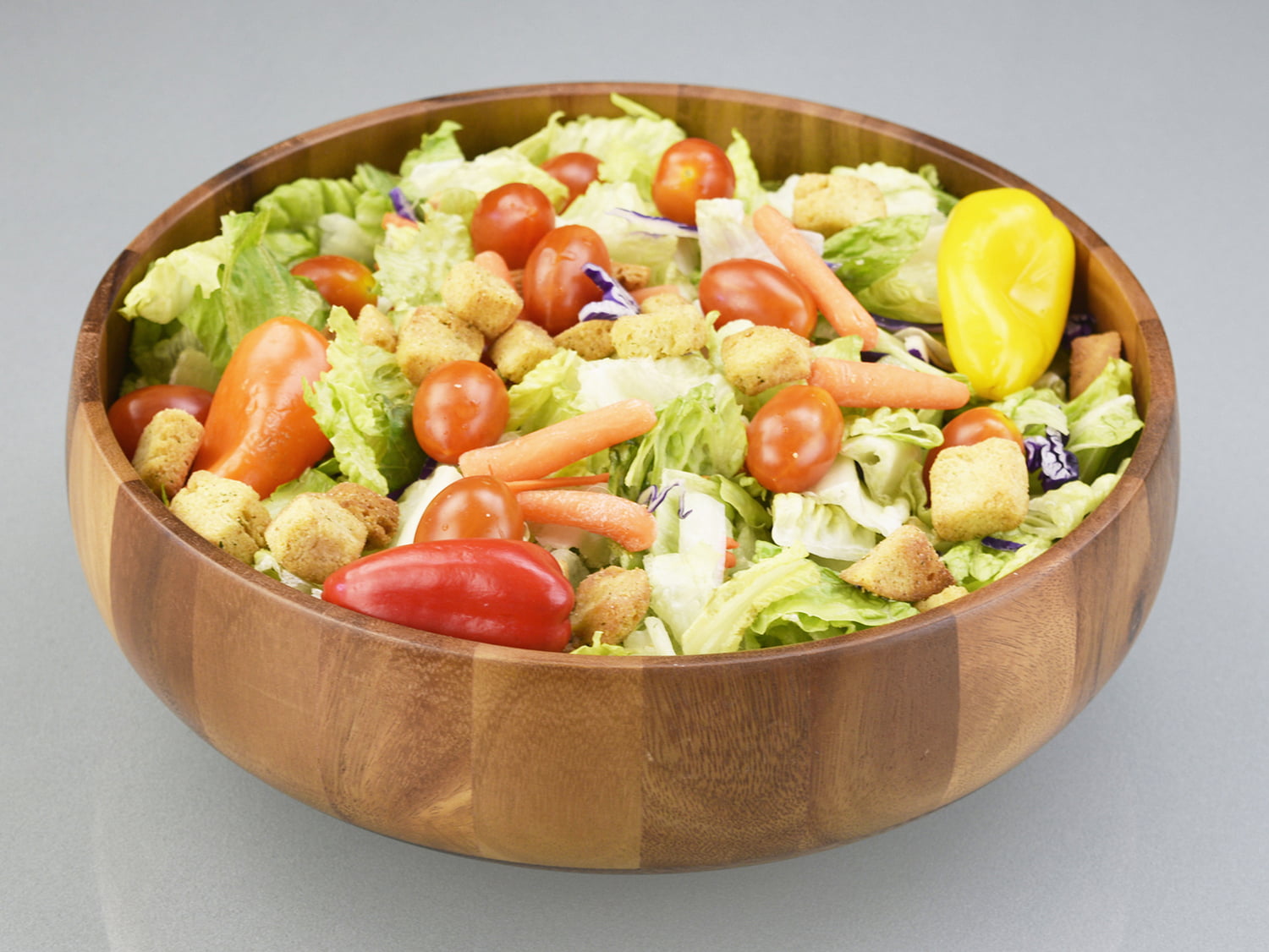 Acaciaware Footed Salad Bowl, 7" x 3" Set of Four