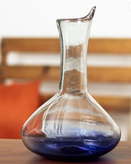 Artisan Crafted Glass Decanter, "Cobalt Fade"