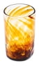 4 Hand Blown Eco-Friendly Recycled Glass Tumblers in Brown, "Garden Relaxation in Amber"