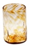 4 Hand Blown Eco-Friendly Recycled Glass Tumblers in Brown, "Garden Relaxation in Amber"