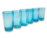 Set of 6 Aquamarine Hand Blown 15 oz Highball Glasses, "Aquamarine Bubbles" Product ID: 380016