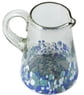 Hand Blown Glass Pitcher with Blue and White from Mexico, "Blown Azure"
