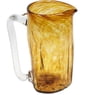 Blown recycled glass pitcher, 'Garden Relaxation in Amber'