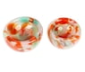 Handblown Orange and White Recycled Glass Bowls (Set of 2), "Flavors in Autumn"