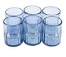 Recycled Hand Blown Juice Glasses in Blue (Set of 6), "Fiesta Azul"
