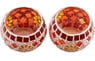 Glass mosaic tealight candleholders, 'Firelight' (pair)