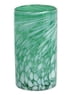 Set of 6 Green Artisan Crafted Hand Blown Glasses, "Festive Green"