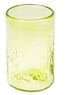 Blown recycled glass tumblers, 'Garden Relaxation in Lemon' (set of 4)
