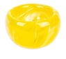 Handblown Patterned Yellow Recycled Glass Dessert Bowl, "Flavors in Summer"