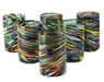 Whirling Multicoloured Recycled Glass Tumblers (Set of 6), "Swirling Rainbows"
