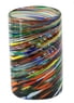 Whirling Multicoloured Recycled Glass Tumblers (Set of 6), "Swirling Rainbows"
