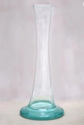 Blown Glass Cylindrical Tube Vase Handcrafted in Bali, "Through You"