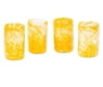 Set of 4 Orange Mexican Handblown Recycled Glass Tumblers, "Garden Relaxation in Mango"